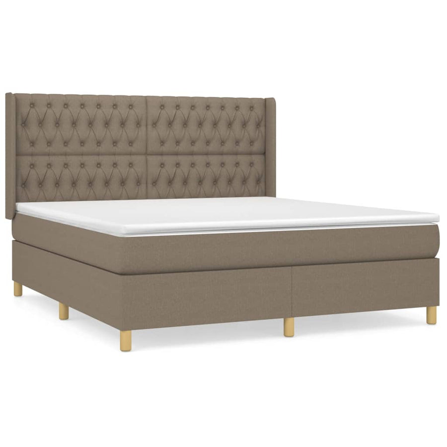 Boxspring Met Matras Stof Taupe 180 x 200 cm Getuft ontwerp