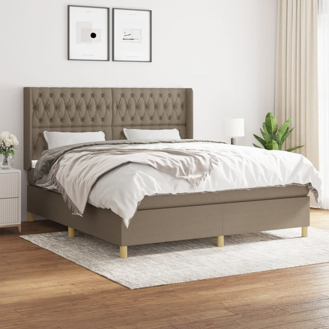 Boxspring Met Matras Stof Taupe 180 x 200 cm Getuft ontwerp