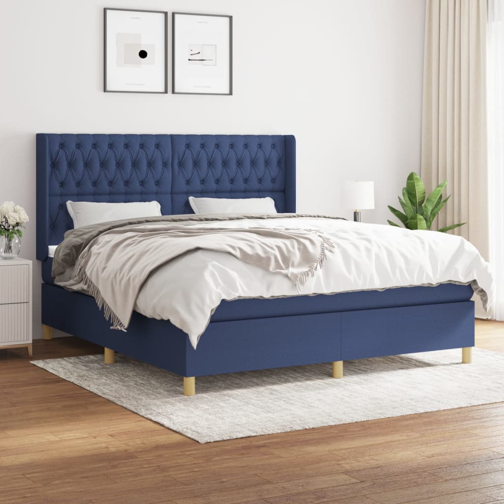 Boxspring Met Matras Stof Lichtgrijs 90X190 Cm