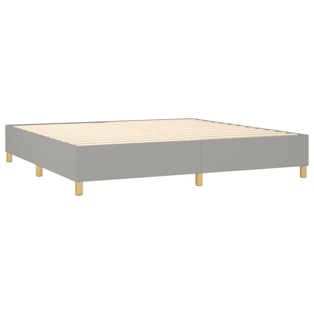Boxspring Met Matras Stof Lichtgrijs 200 x 200 cm Getuft ontwerp