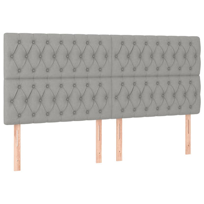 Boxspring Met Matras Stof Lichtgrijs 200 x 200 cm Getuft ontwerp