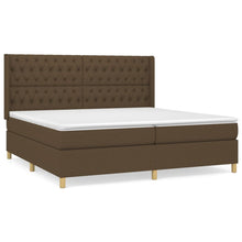 Boxspring Met Matras Stof Donkerbruin 200 x 200 cm Getuft ontwerp