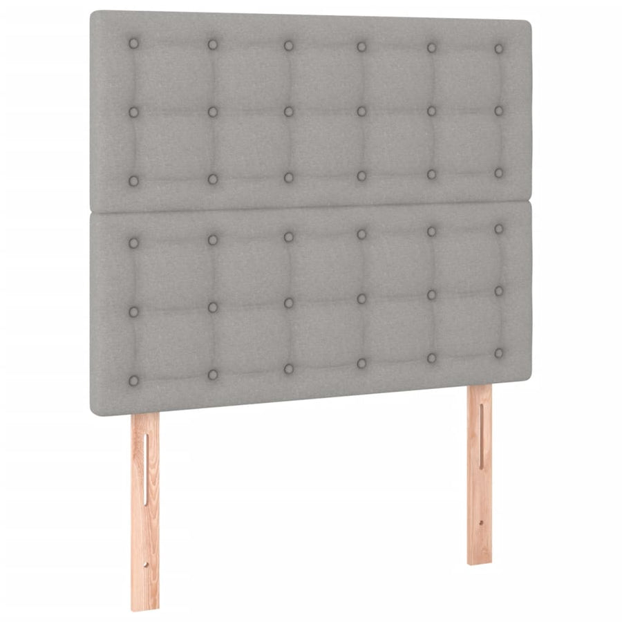Boxspring Met Matras Stof Lichtgrijs 80 x 200 cm Knopen