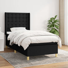 Boxspring met matras stof zwart 90x200 cm