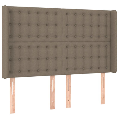 Boxspring Met Matras Stof Taupe 140 x 190 cm Knopen