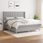 Boxspring 180x200 cm lichtgrijs met pocketvering matras