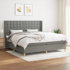 Boxspring met matras 200x200 cm donkergrijs