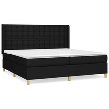 Boxspring Met Matras Stof Zwart 200 x 200 cm Knopen