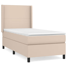 Boxspring Met Matras Kunstleer Cappuccinokleurig 90X200 Cm 90 x 200 cm Effen ontwerp
