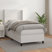 Boxspring met matras 100x200 cm wit kunstleer