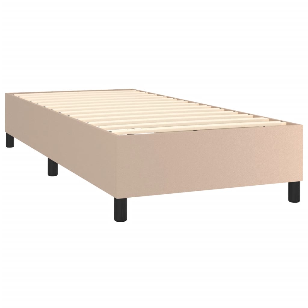 Boxspring met matras kunstleer cappuccinokleurig 100x200 cm 100 x 200 cm Cappuccino