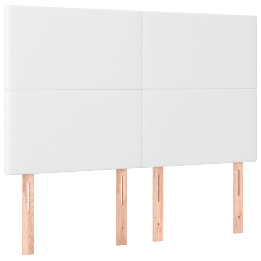 Boxspring Met Matras Kunstleer Wit 140 x 190 cm Effen ontwerp