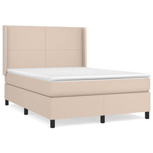 Boxspring Met Matras Kunstleer Kleurig Cappuccino 140 x 190 cm Effen ontwerp