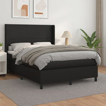 Boxspring Met Matras Kunstleer Zwart 140 x 200 cm Effen ontwerp