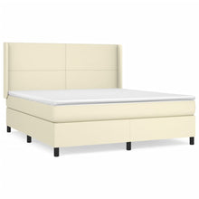 Boxspring met matras kunstleer crèmekleurig 160x200 cm