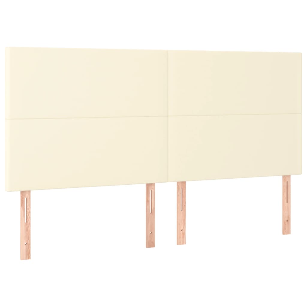 Boxspring met matras kunstleer crèmekleurig 160x200 cm