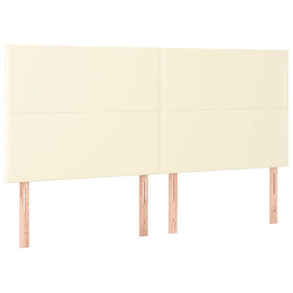 Boxspring met matras kunstleer crèmekleurig 160x200 cm