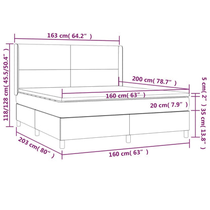 Boxspring met matras kunstleer crèmekleurig 160x200 cm
