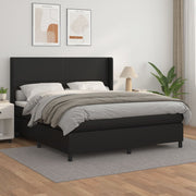 Boxspring met matras 180x200 cm zwart kunstleer