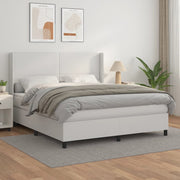Boxspring met matras 180x200 cm wit kunstleer