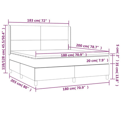 Boxspring met matras kunstleer cappuccinokleurig 180x200 cm