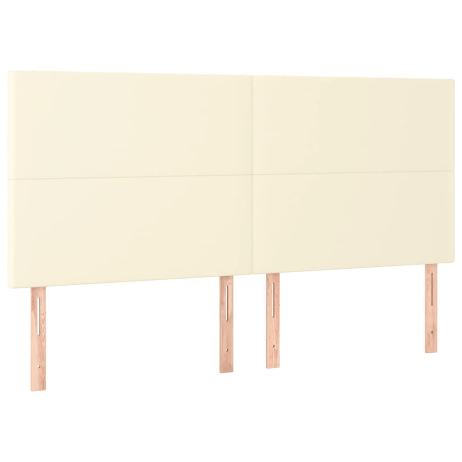 Boxspring met matras kunstleer crèmekleurig 200x200 cm