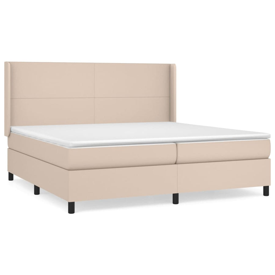 Boxspring Met Matras Kunstleer Kleurig 200 x 200 cm