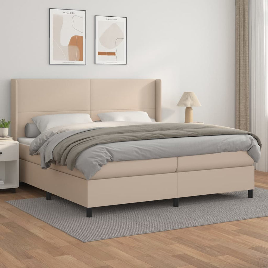 Boxspring Met Matras Kunstleer Kleurig 200 x 200 cm