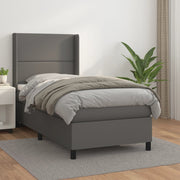 Boxspring 90x200 cm kunstleer grijs