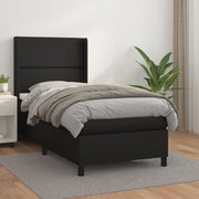 Boxspring met matras 100x200 cm kunstleer zwart
