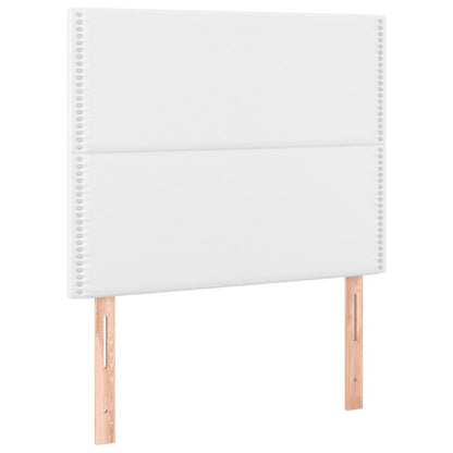 Boxspring Met Matras Kunstleer Wit 100 x 200 cm Effen met spijkers