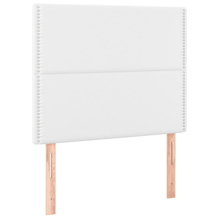 Boxspring Met Matras Kunstleer Wit 100 x 200 cm Effen met spijkers