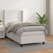 Boxspring met matras 100x200 cm wit kunstleer