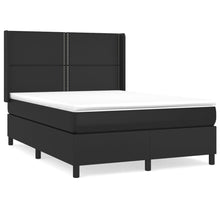 Boxspring Met Matras Kunstleer Zwart 140 x 200 cm Effen met spijkers