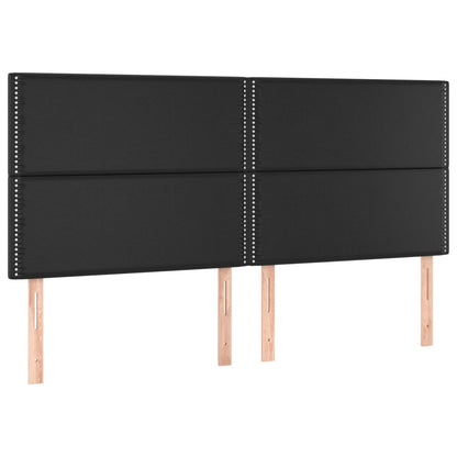 Boxspring Met Matras Kunstleer Zwart 180 x 200 cm Effen met spijkers
