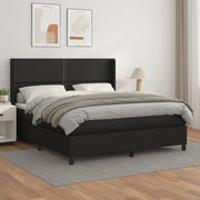 Boxspring met matras 180x200 cm zwart kunstleer