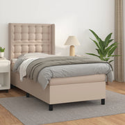 Boxspring met matras 90x190 cm kunstleer cappuccino
