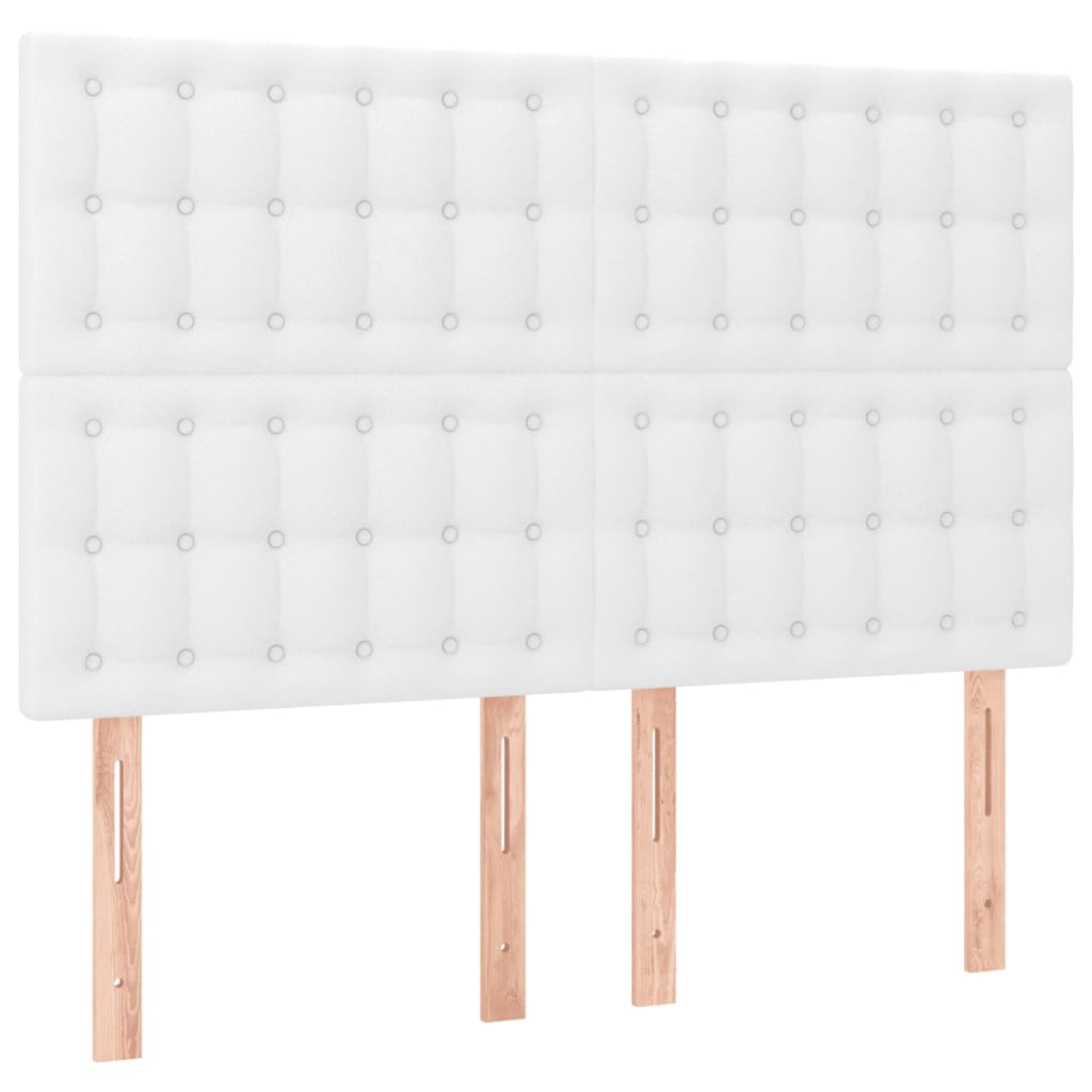 Boxspring Met Matras Kunstleer Wit 140 x 200 cm Knopen