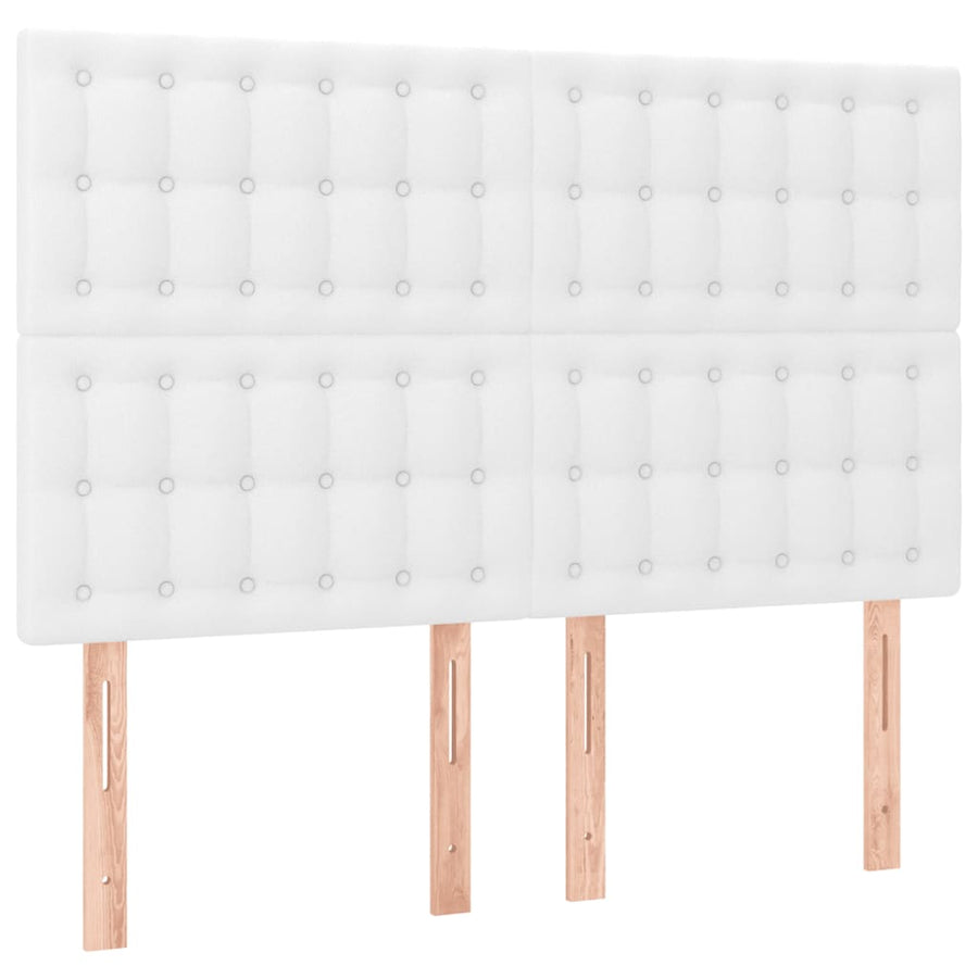 Boxspring Met Matras Kunstleer Wit 140 x 200 cm Knopen