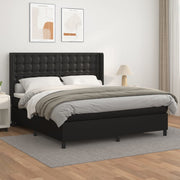 Boxspring bed 160x200 cm kunstleer zwart