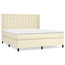 Boxspring met matras kunstleer crèmekleurig 160x200 cm