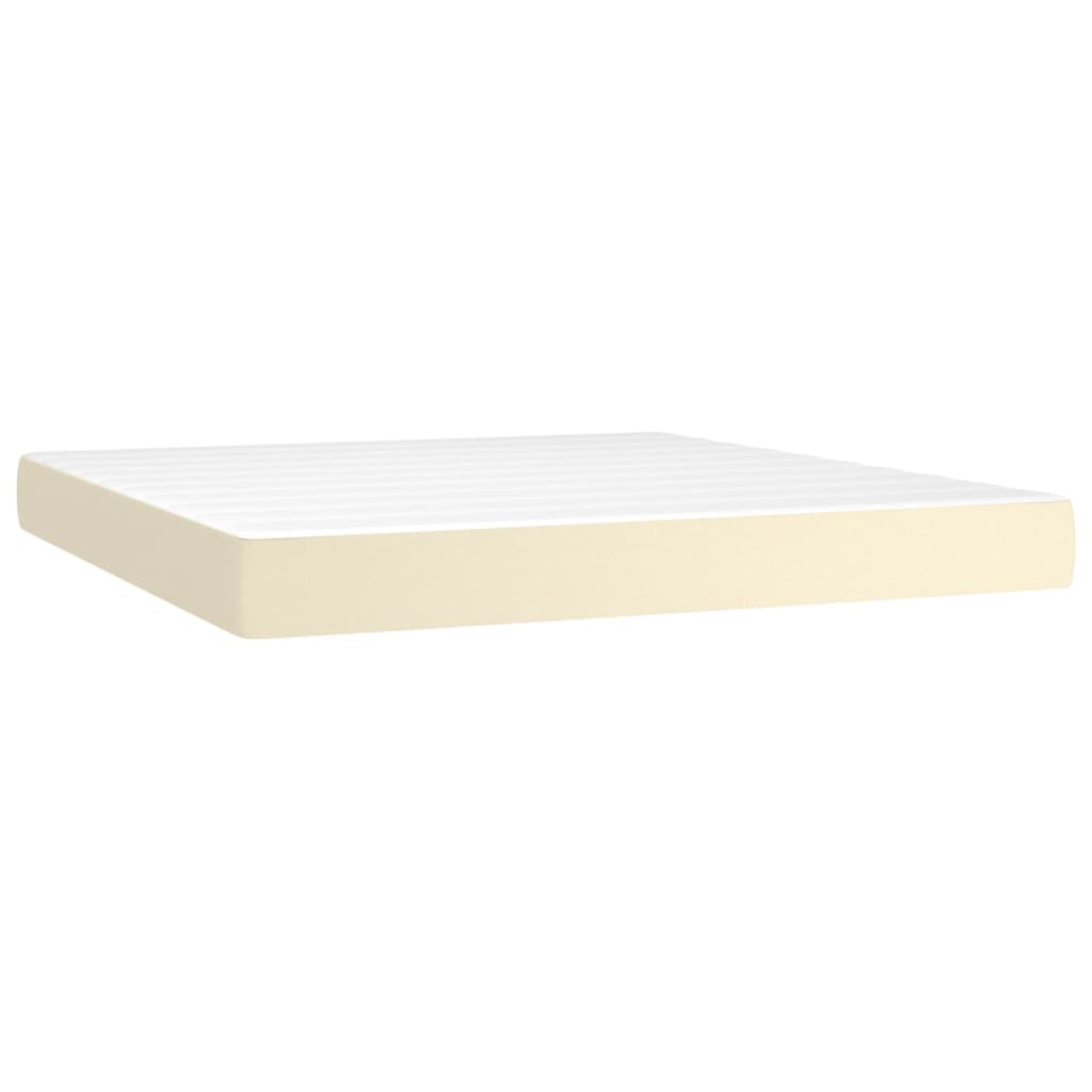 Boxspring met matras kunstleer crèmekleurig 160x200 cm