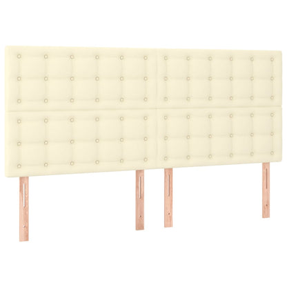 Boxspring met matras kunstleer crèmekleurig 160x200 cm