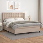 Boxspring Met Matras Kunstleer Kleurig Cappuccino 160 x 200 cm Knopen