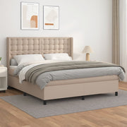 Boxspring 160x200 cm kunstleer cappuccino met matras