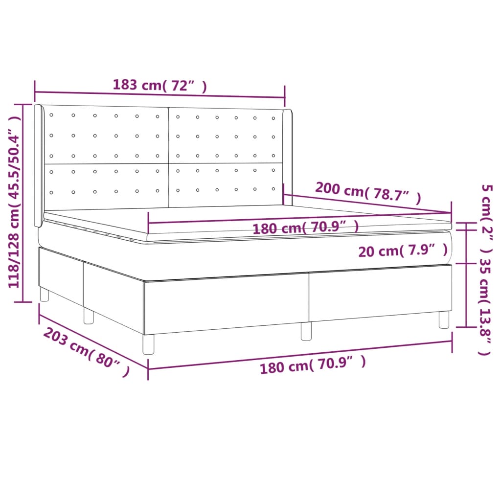 Boxspring met matras kunstleer cappuccinokleurig 180x200 cm