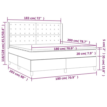 Boxspring met matras kunstleer cappuccinokleurig 180x200 cm