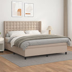 Boxspring Met Matras Kunstleer Kleurig Cappuccino 180 x 200 cm Knopen