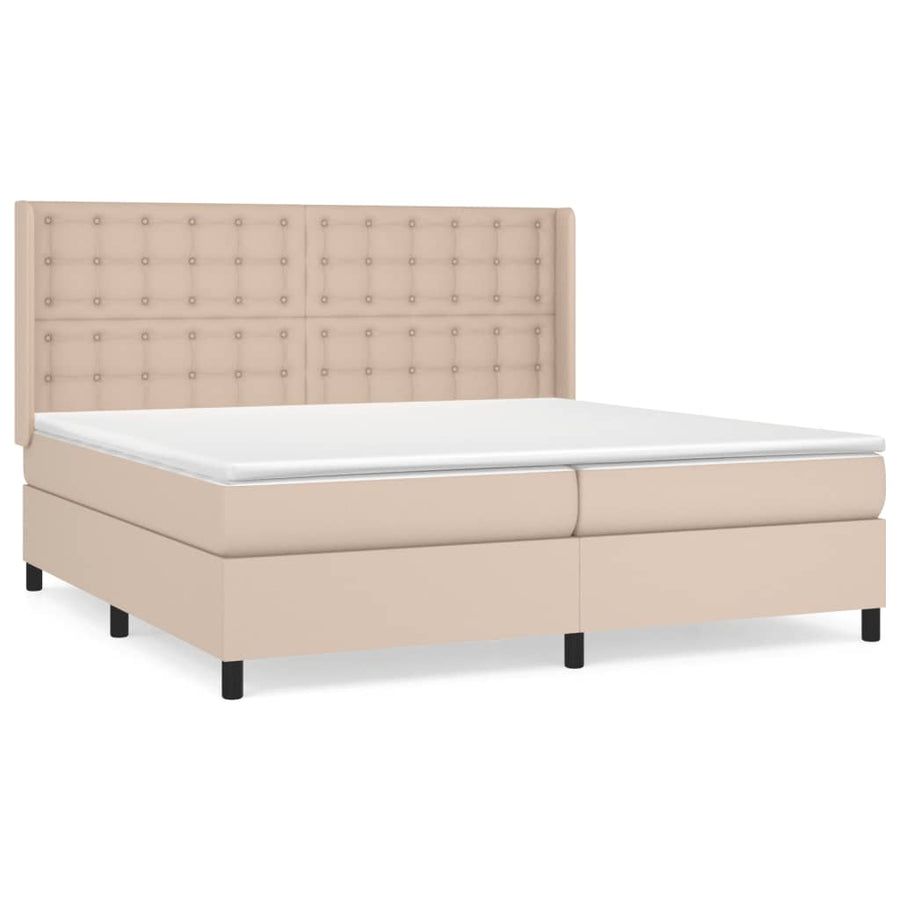 Boxspring Met Matras Kunstleer Kleurig 200 x 200 cm