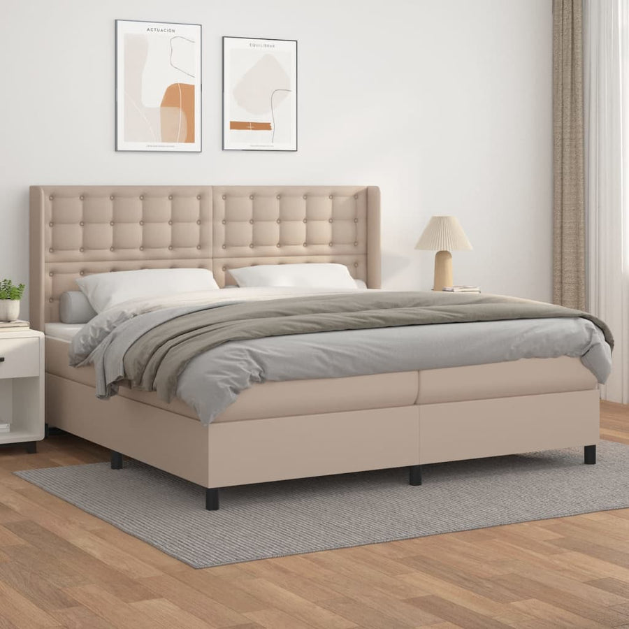 Boxspring Met Matras Kunstleer Kleurig 200 x 200 cm